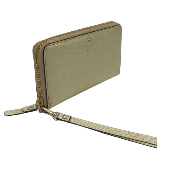NWOT Kate Spade gold metallic leather wallet/wristlet. Perfect clutch or wallet! - Picture 3 of 11